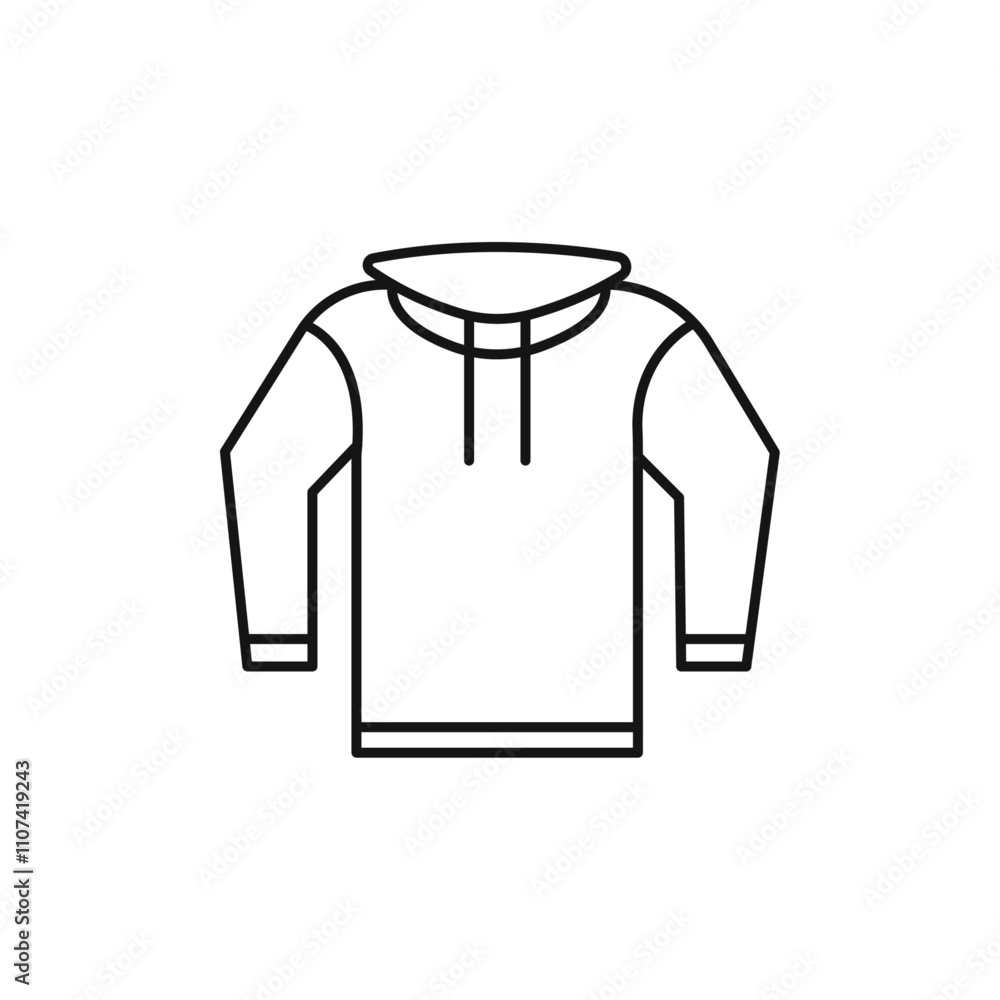 Naklejka premium Hoodie jacket icon Simple thin line flat symbol