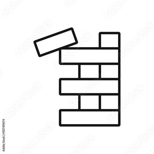 Jenga icon Simple thin line flat symbol