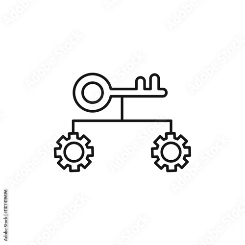 Key factor icon Simple thin line flat symbol