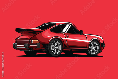 Red car drawing vector illustration