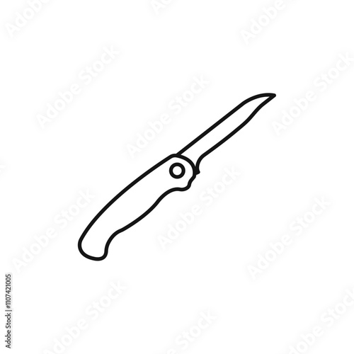 Pocket knife icon Simple thin line flat symbol