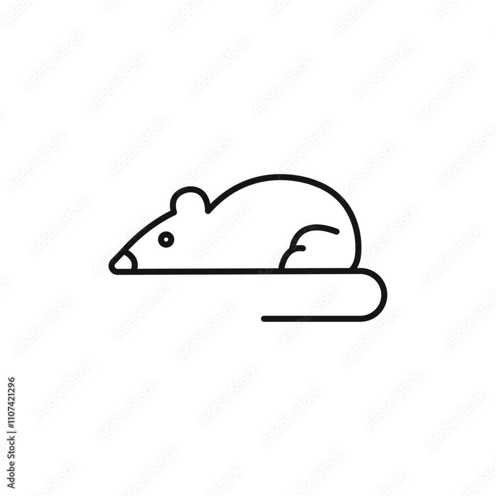 Rat icon Simple thin line flat symbol