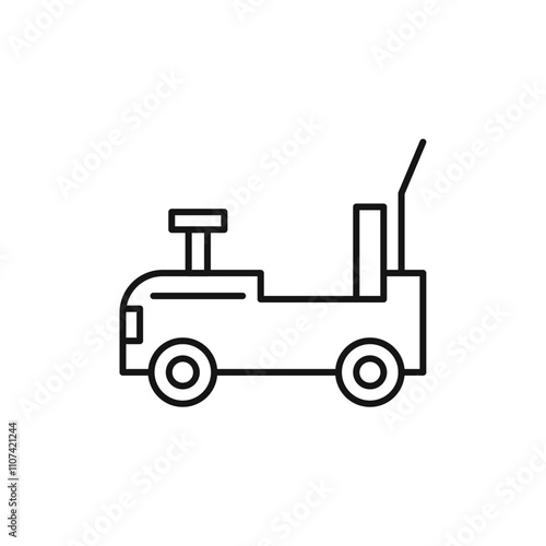 Pushing car icon Simple thin line flat symbol