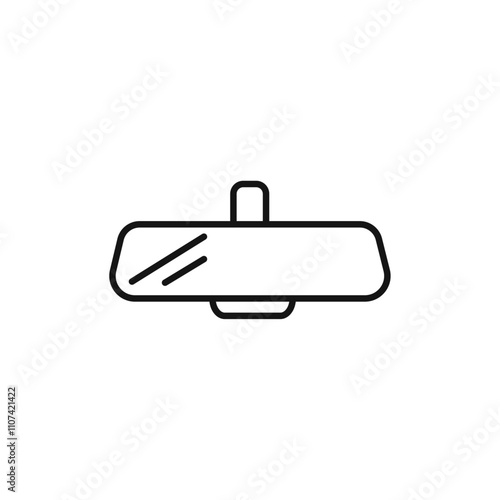 Rear mirror icon Simple thin line flat symbol