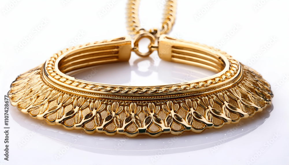 gold necklace isolated on white background gold necklace isolated on white background