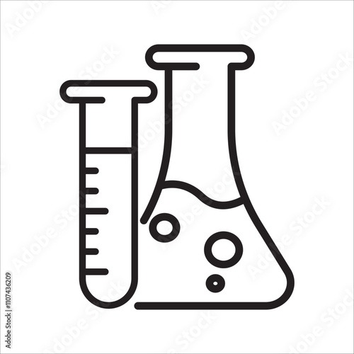 Concept of work space and chemical laboratory equipment and science equipment. Chemistry background, banner, cover. Science, education, chemistry, experiment, laboratory concept.