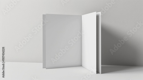 Menu Pamphlet. 3D Render Illustration of Blank Bi Fold Card Template for Business Advertisement