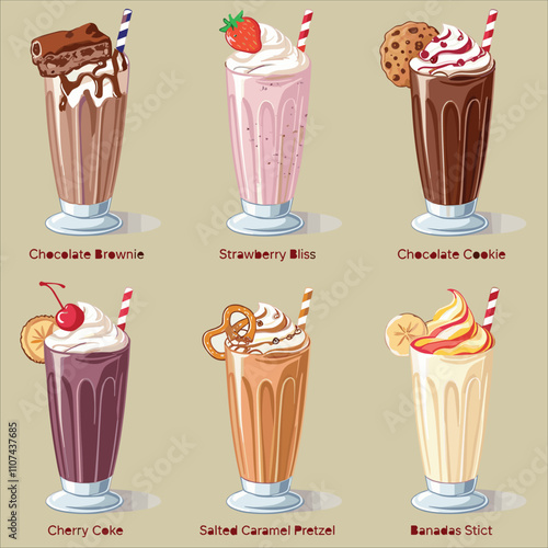 Milkshake vector for logo, restaurant, template etc 