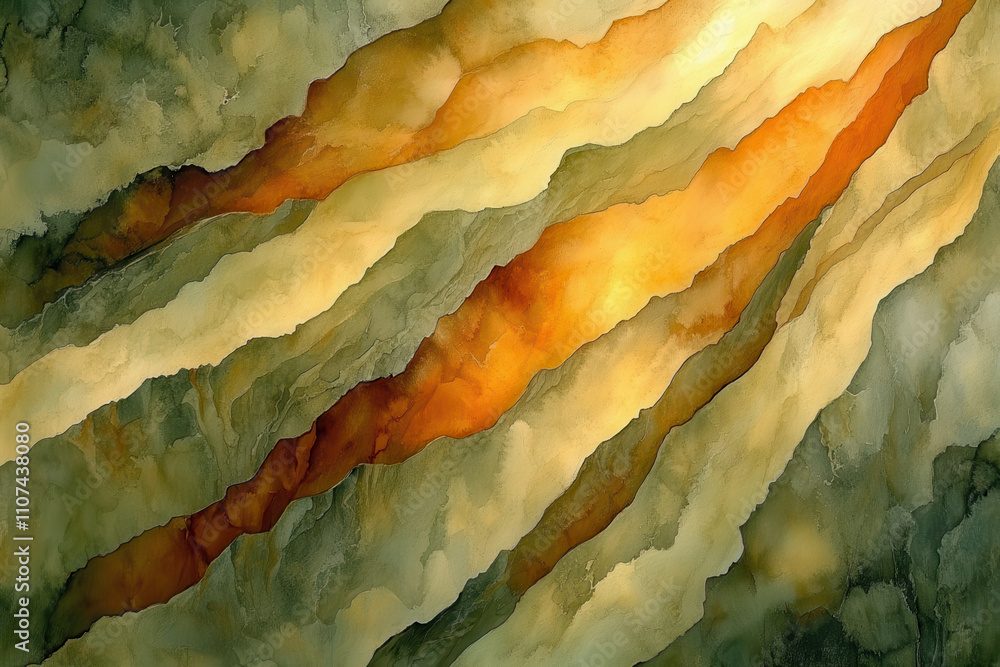 Obraz premium Abstract watercolor art with radiant tonal layers and vibrant colors