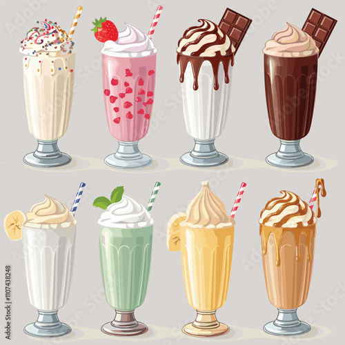 Milkshake vector for logo, restaurant, template etc 