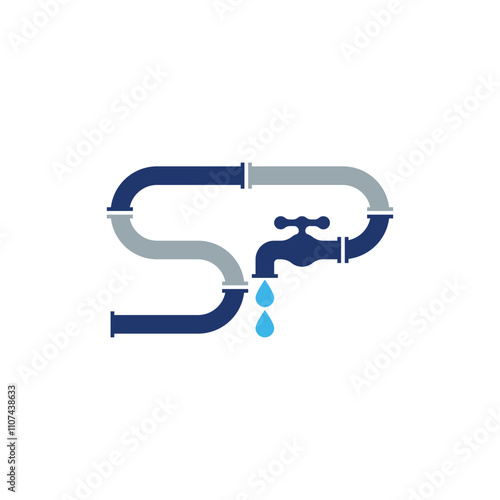 Letter SP Plumbing Logo Concept
