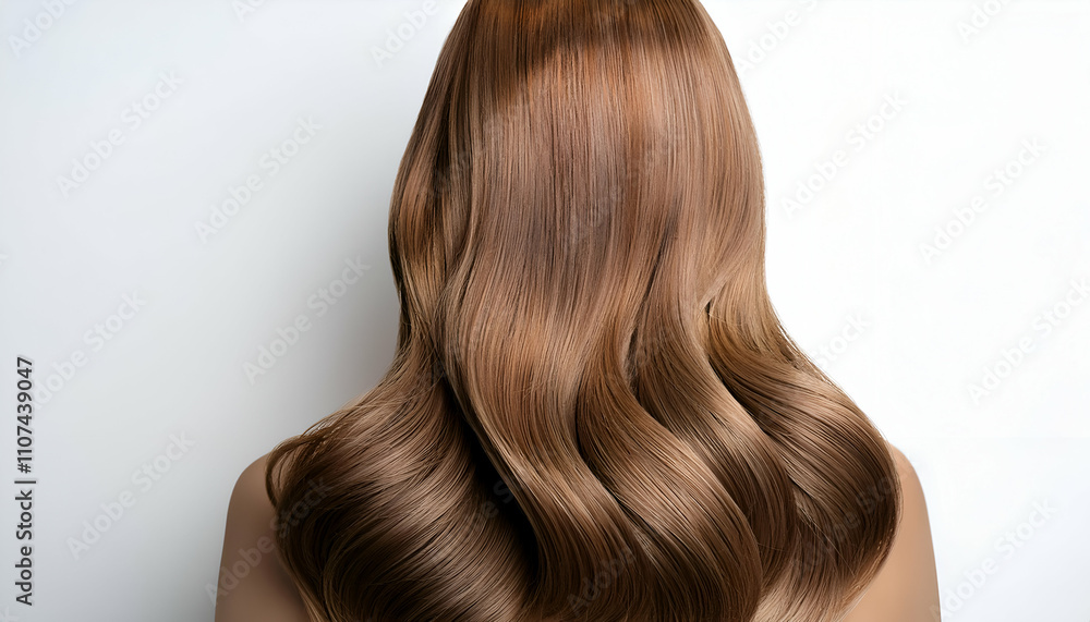 Fototapeta premium Stylish hair wig on white background