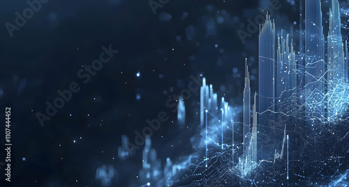 Abstract background with a blue stock market graph and financial chart for a business concept.