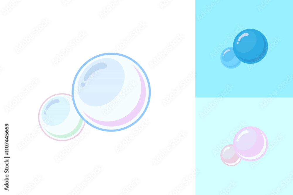 Bubble soap background vector logo icon flat design illustration Bubble soap background vector logo icon flat design illustration