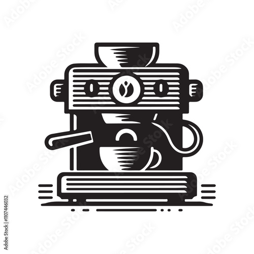 Coffee machine silhouette vector icon