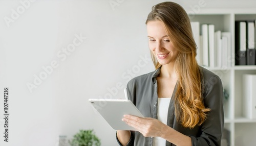 Portrait of a young designer using digital tablet in office  photo