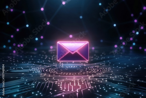 Digital communication evolution email icon virtual space graphic design futuristic environment abstract viewpoint