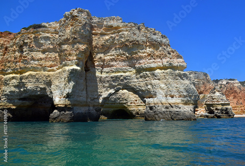 Caves, Algarve, Albuferia, Portugal (Europe). Algarve village in Albuferia region of Portugal (Europe) is famous for it s caves near the beautiful beaches. photo