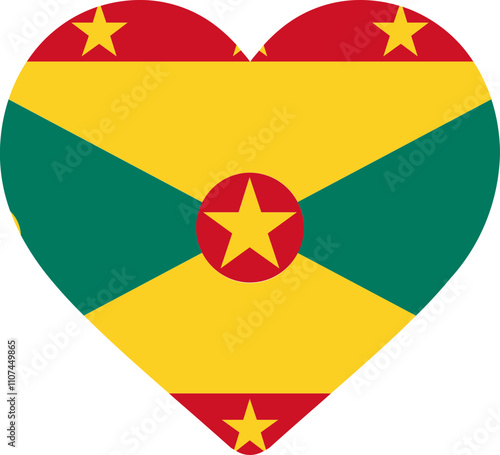 Free Download Heart Icon on Grenada Flag - GFXLoad