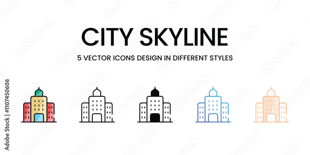 City Skyline icons different stock vector illustration City Skyline icons different stock vector illustration