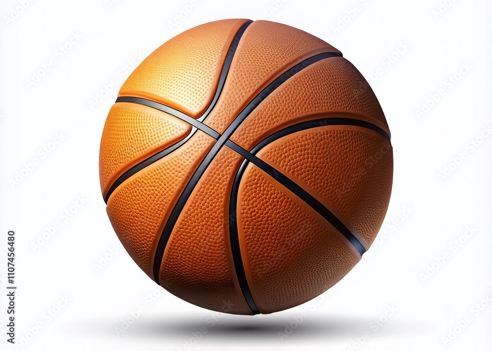 Fototapeta premium Elevate your marketing with aerial photography of a basketball icon in crisp black line art, perfect for sports graphics, illustrations, and clipart on a white backdrop.