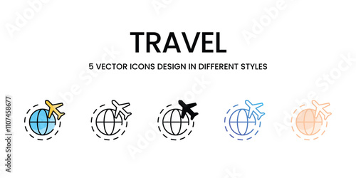 Travel icons different stock vector illustration