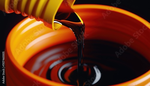 Crisis In Petroleum Industry: Pouring Black Oil From Orange Barrel, 3d Visualization Of Oversupply And Price War Resulting In Storage Collapse