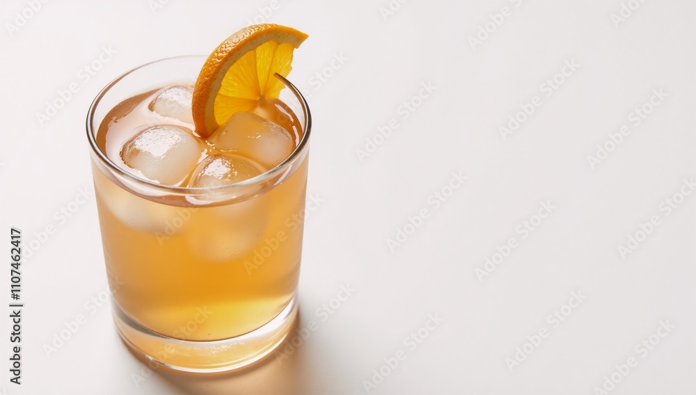 © Pixel Matrix - A refreshing cocktail is served on a table next to an orange wedge with a straw
