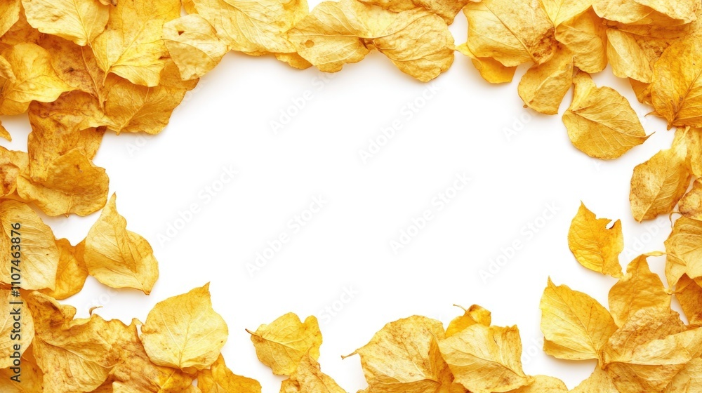 Fototapeta premium Yellow leaf frame
