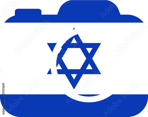 Israel Flag On Camra Icon photo