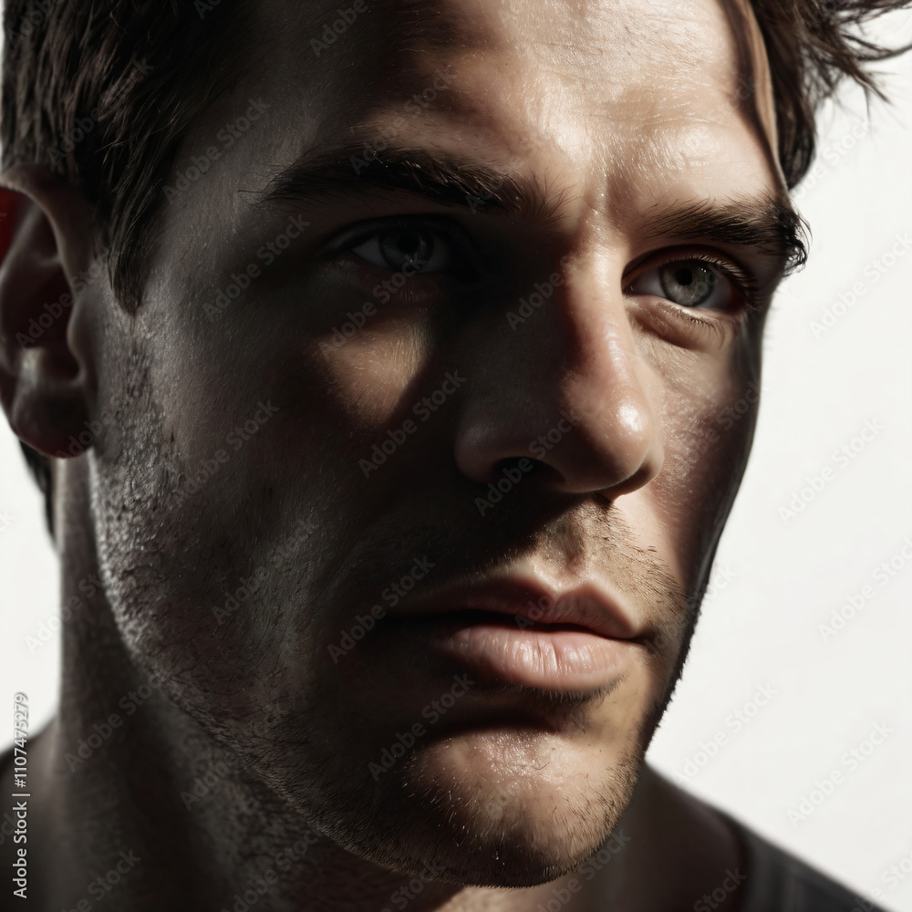 Obraz premium A monochrome, blurred portrait emphasizing light and texture.