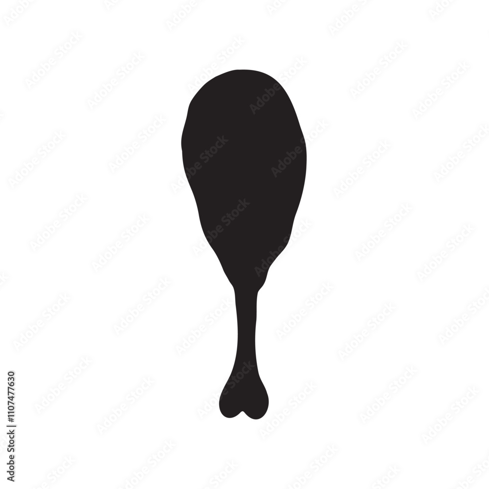 Chicken leg piece silhouette vector illustration Chicken leg piece silhouette vector illustration