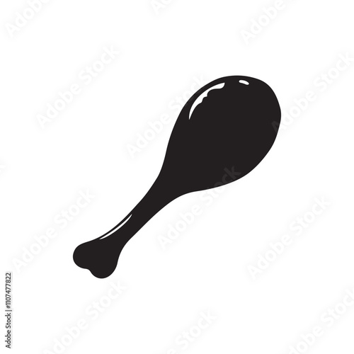 Fried Chicken drumstick silhouette vector illustration