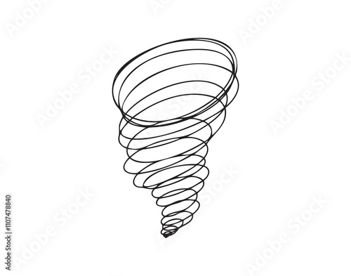 Scribble hurricane Hand drawn doodle icon. Sketch black outline thick and thin line cyclone tornado sing