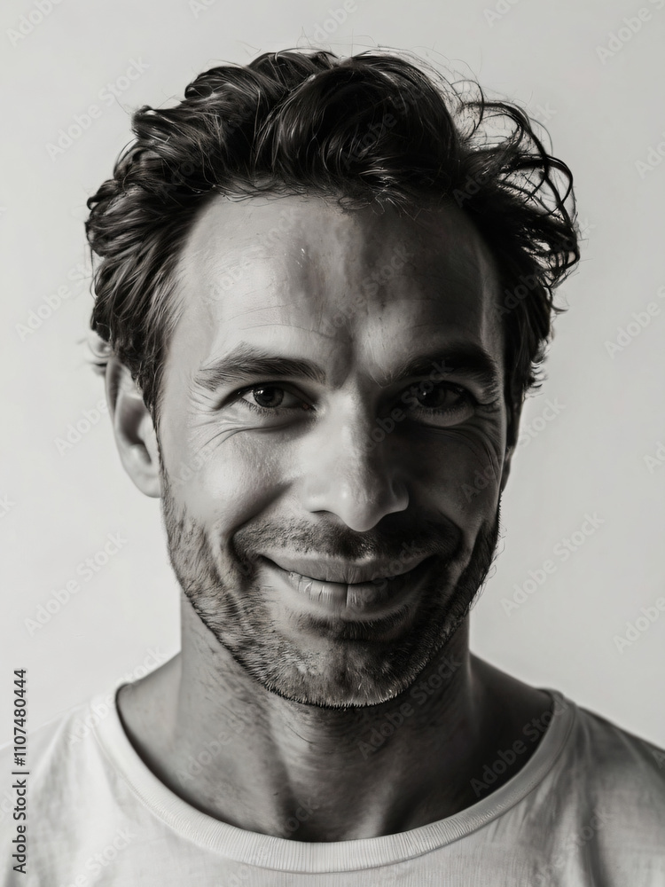 Obraz premium A monochrome, blurred portrait emphasizing light and texture.