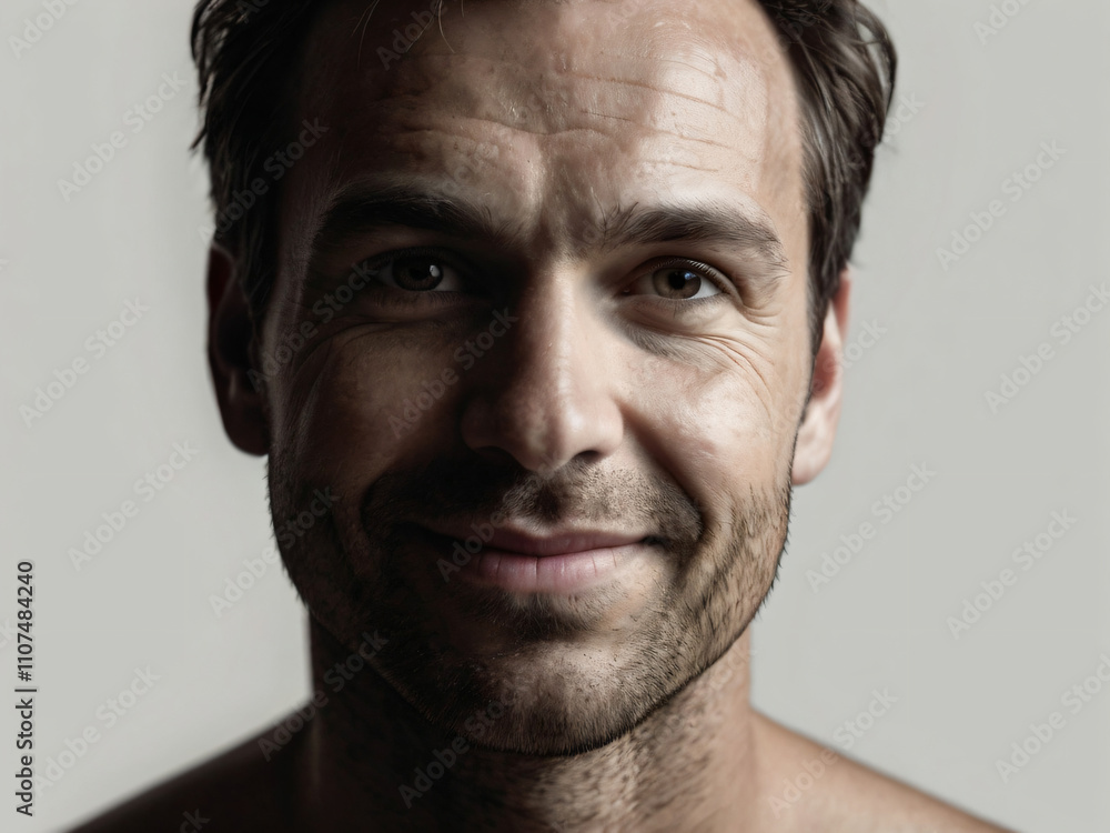 Fototapeta premium A monochrome, blurred portrait emphasizing light and texture.