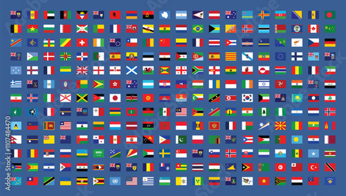 All national flags of the world. The collection of all countries icons
