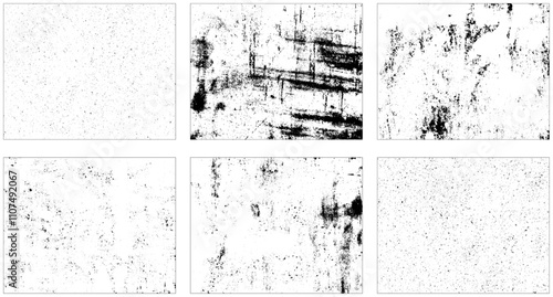 Age old ruined bumpy dirty fractured mortar grunge scratches wall vector. Distressed effect grunge textures set.