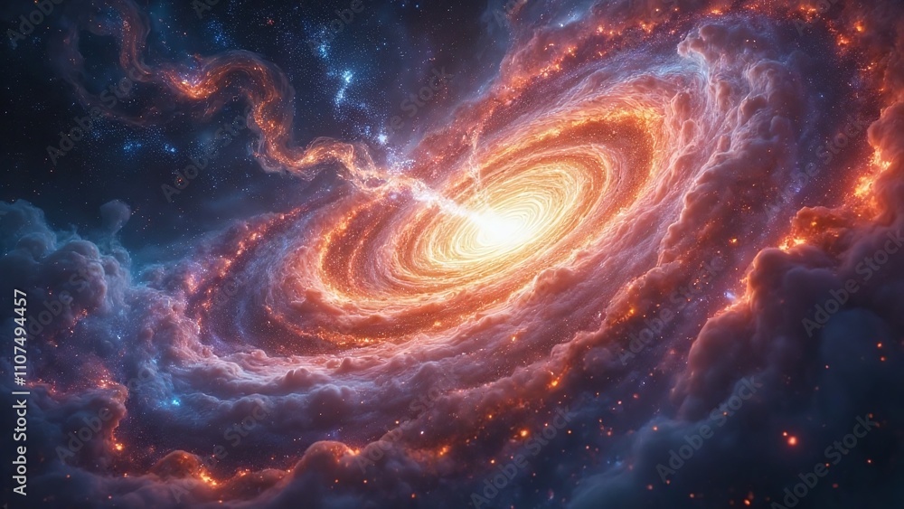 Obraz premium Digital artwork of cosmic scene gas dust radiant core