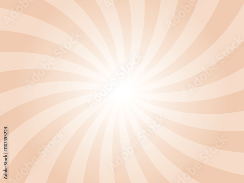 Sun ray vector orange background. Desert sand orange swirl radial beam sunrise or sunset light retro design illustration. Light sunburst glowing background.