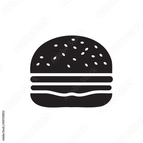 Hamburger silhouette vector illustration