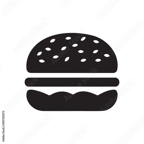 Fast food burger silhouette vector illustration