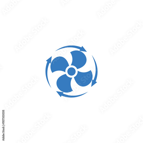 Cooling fan logo design premium vector