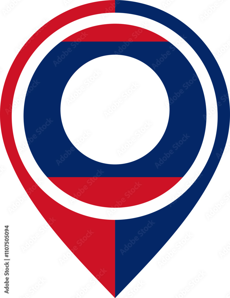 Naklejka premium Map Icon Inside Laos Flag