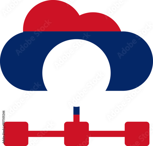 Cloud Server Icon of Laos Flag