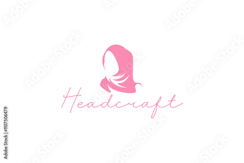 hijab logo template for headdress boutique or muslim store.