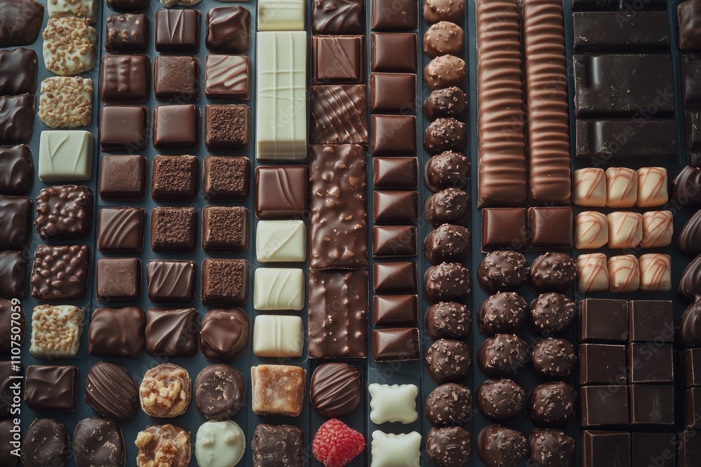 Obraz premium Assortment of chocolates on tray