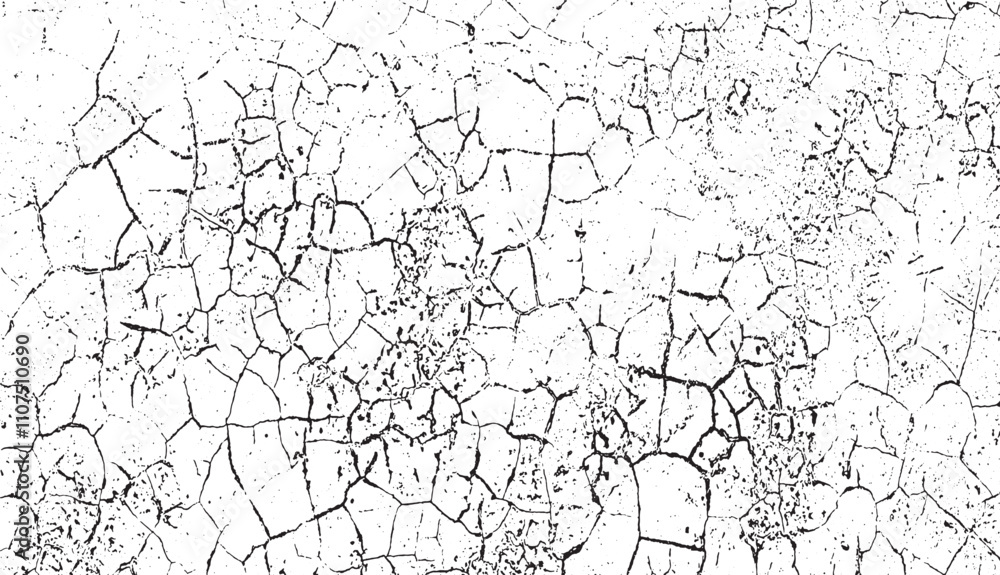 Fototapeta premium grunge drawing of cracked walls, vintage grunge texture, a black and white drawing of a cracked land, grunge texture of old paint wall, vintage cracked background, 