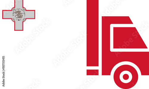 Truck Icon of Malta Flag