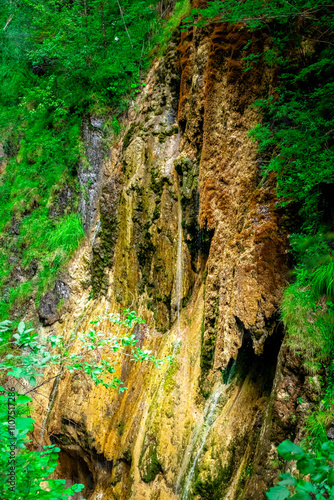 Hiking through the Giessenbach Gorge in Bavaria Germany photo